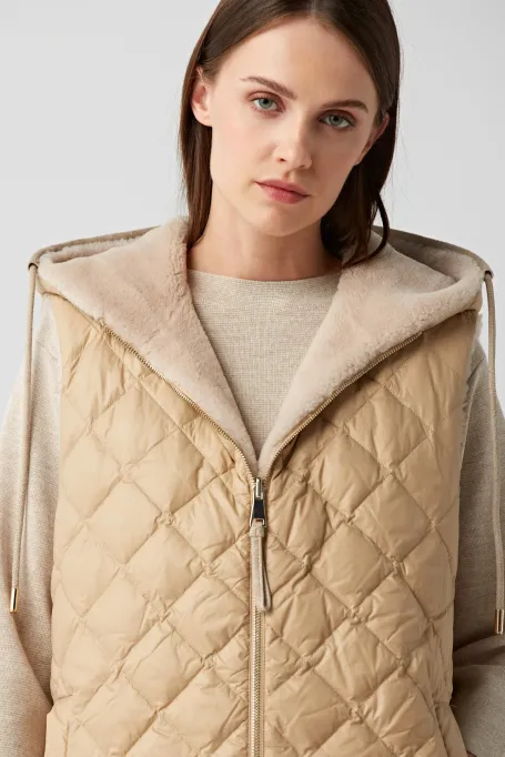 Oboustranná vesta z vlny teddy bear