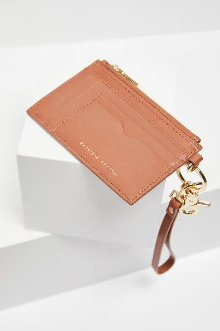 Kožená camelová peněženka na karty a dokumenty