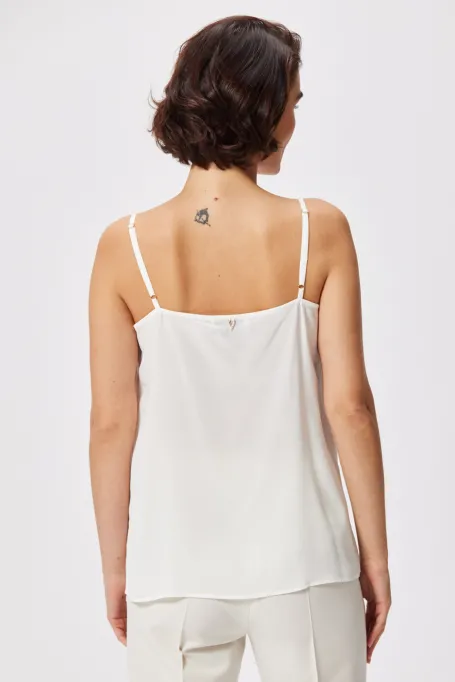 Bílý hedvábný top Mari