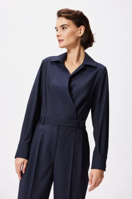 Námořnický vlněný overal v pruzích