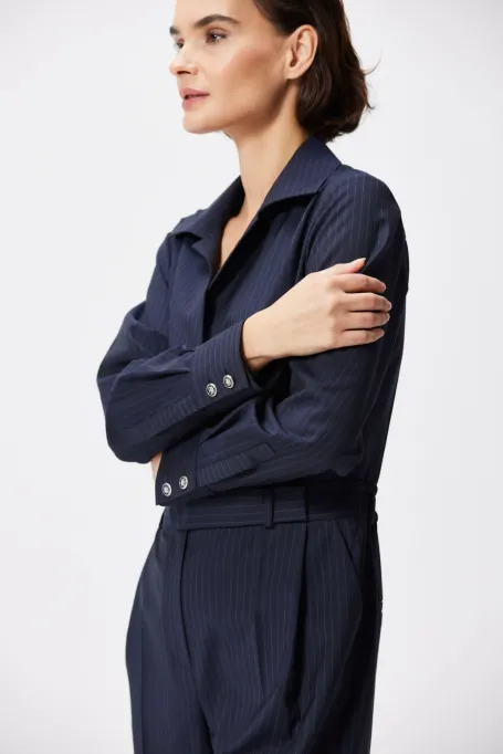 Námořnický vlněný overal v pruzích