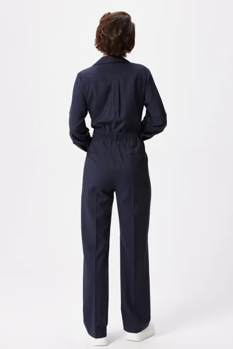 Námořnický vlněný overal v pruzích