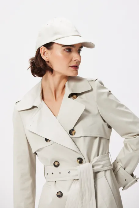 Dlouhý bavlněný trenčkot s páskem