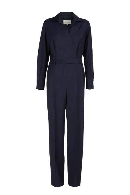 Námořnický vlněný overal v pruzích