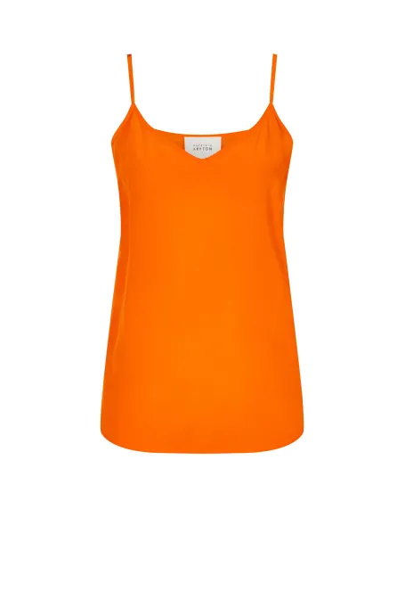 Hedvábný top v oranžové barvě Mari