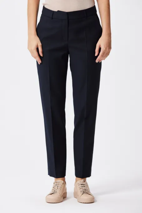 Námořnické modré vlněné oblekové kalhoty Lotto