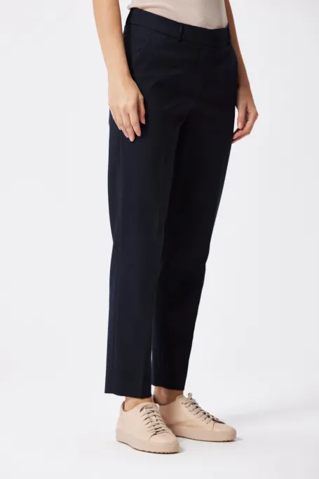 Námořnické modré vlněné oblekové kalhoty Lotto