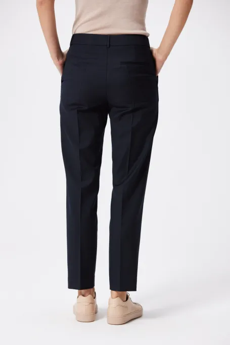 Námořnické modré vlněné oblekové kalhoty Lotto