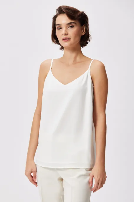 Bílý hedvábný top Mari