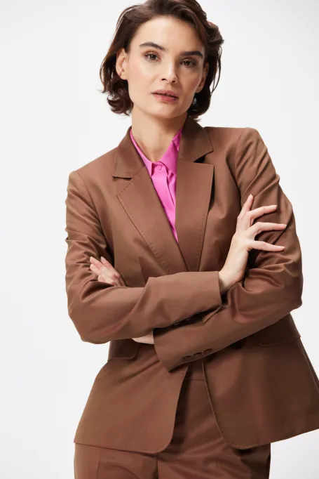 Hnědé vlněné sako k obleku