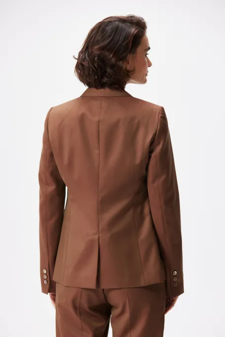 Hnědé vlněné sako k obleku