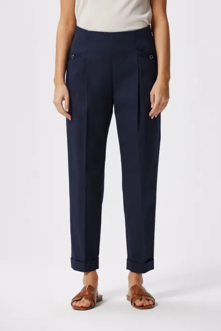 Námořnické modré bavlněné oblekové kalhoty