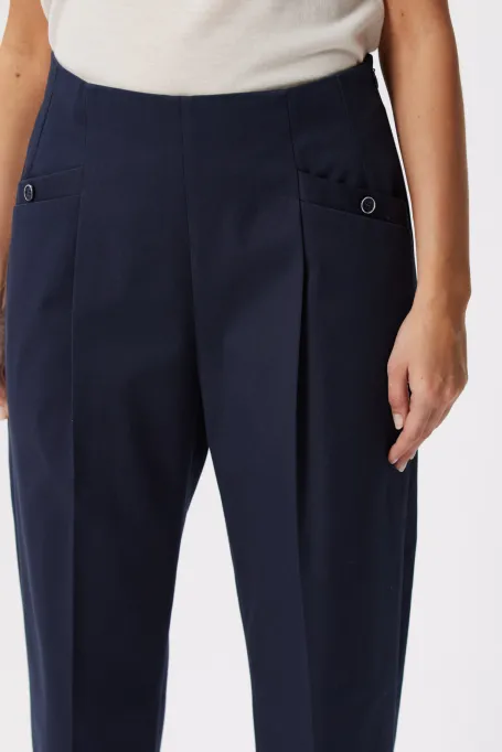 Námořnické modré bavlněné oblekové kalhoty