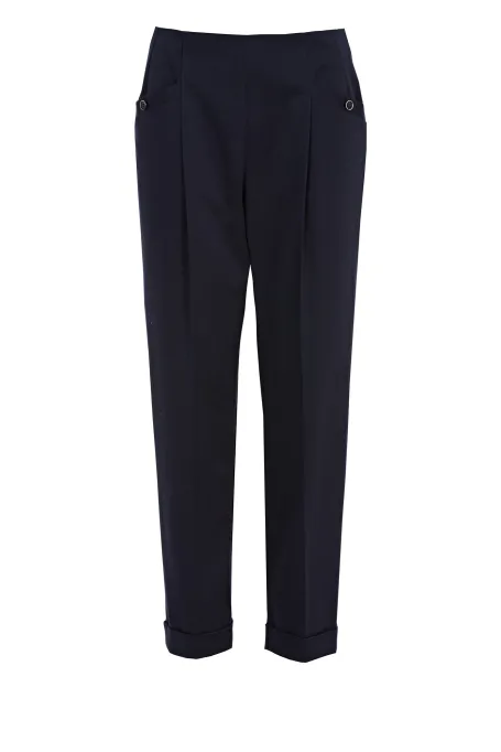 Námořnické modré bavlněné oblekové kalhoty