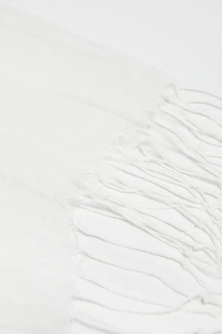 Lněná šála v mléčné bílé