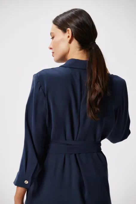 Námořnicky modré zavinovací šaty