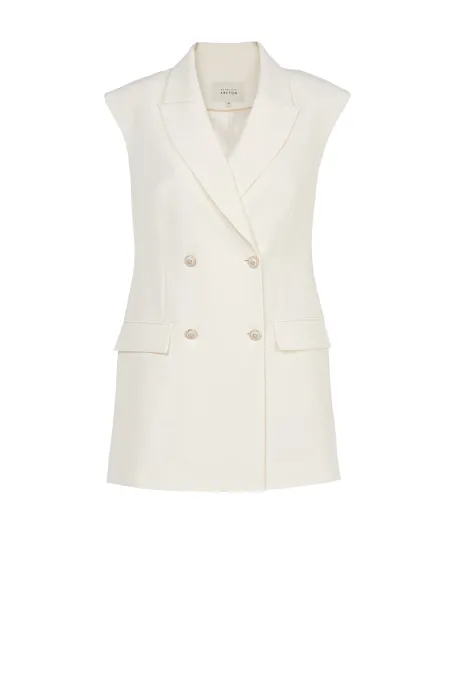 Bílá dvojřadá vesta k obleku