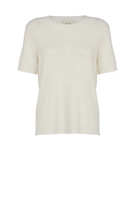 Bílá blůza s lnem a hedvábím