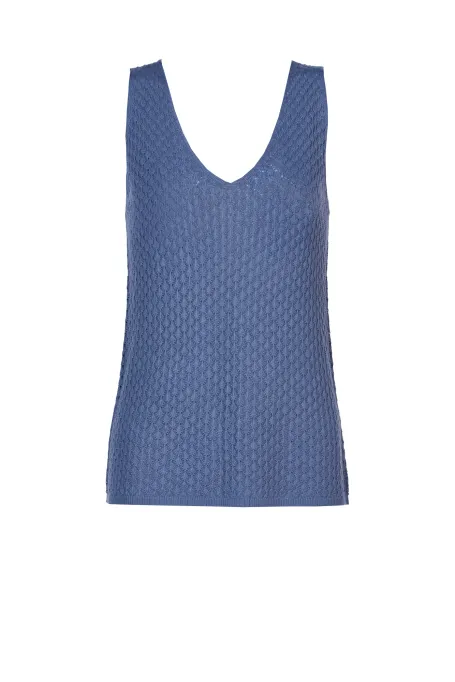 Ażurowý top na ramínkách s výstřihem do V