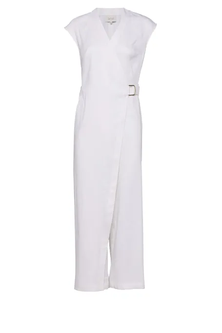 Bílý overal s lnem