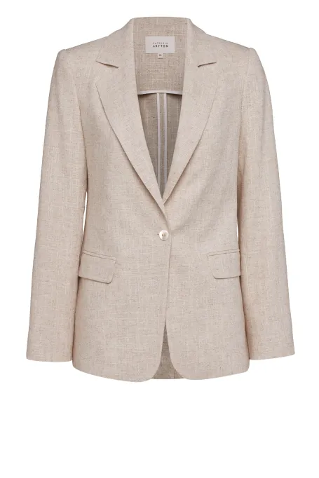 Bežový sako s lenem k obleku