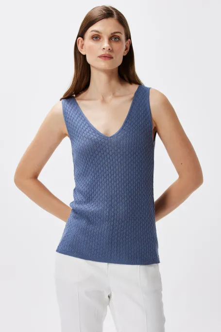 Ażurowý top na ramínkách s výstřihem do V