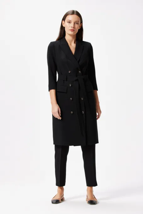 Černé dvouřadové business šaty Elise