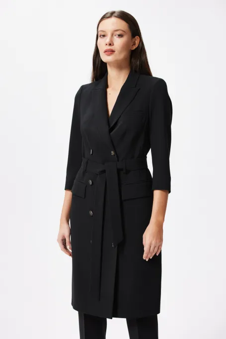 Černé dvouřadové business šaty Elise