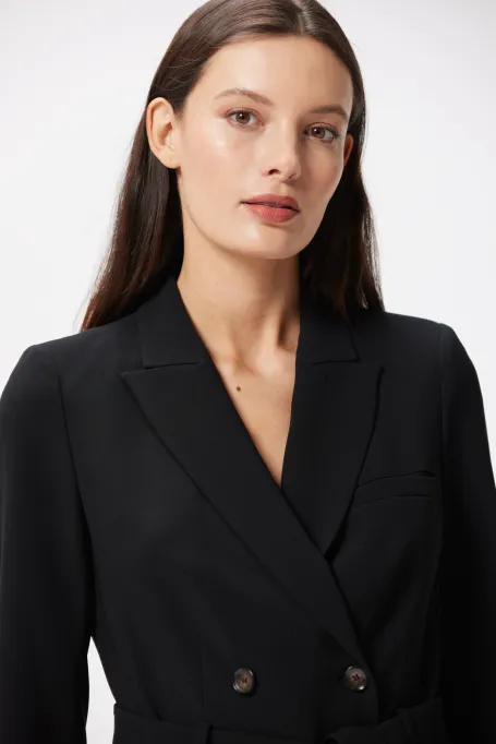 Černé dvouřadové business šaty Elise