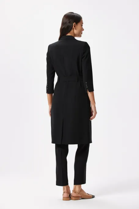 Černé dvouřadové business šaty Elise