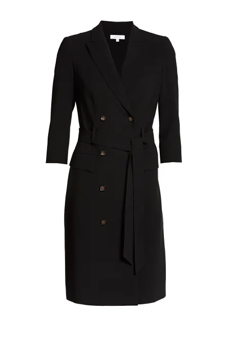 Černé dvouřadové business šaty Elise
