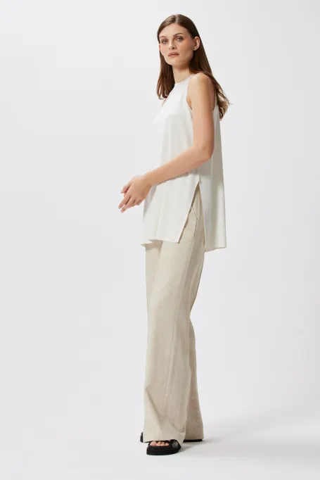 Bílá tunika s hedvábím