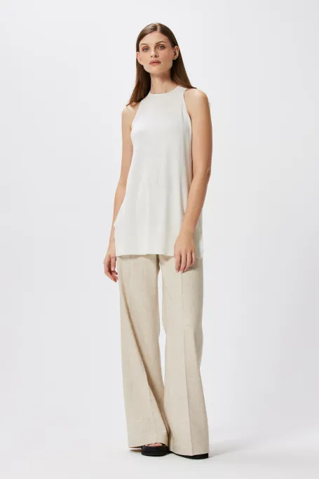 Bílá tunika s hedvábím