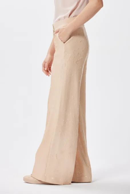 Široké oblekové kalhoty s flitry