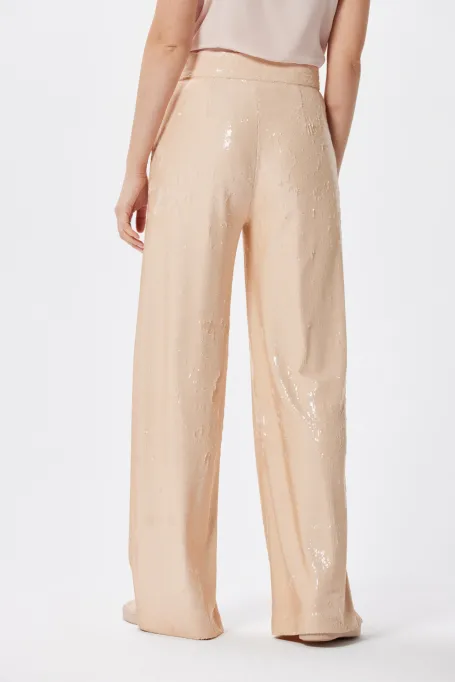 Široké oblekové kalhoty s flitry