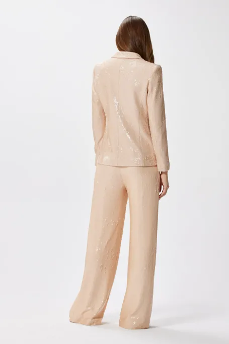 Široké oblekové kalhoty s flitry