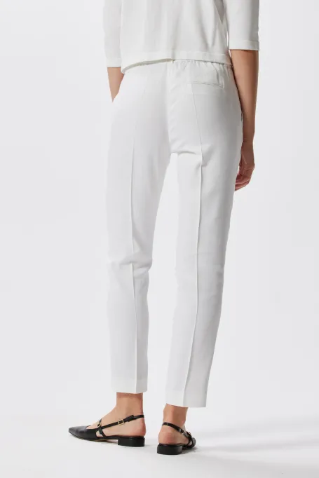 Bílé kalhoty s lnem Lotto do obleku