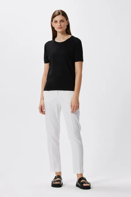 Černá blůza s lnem a hedvábím