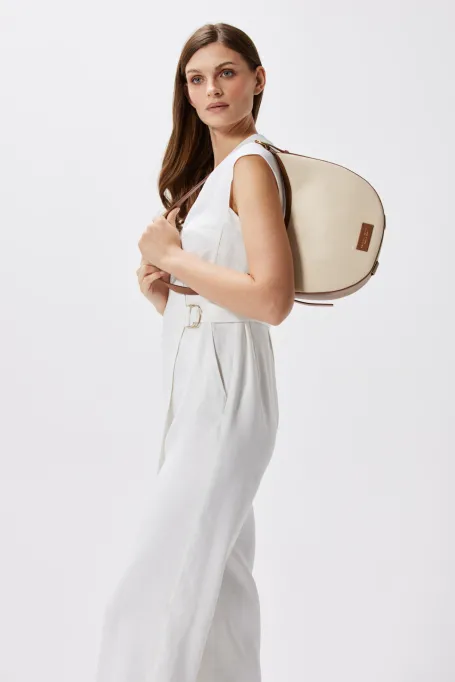 Bílý overal s lnem