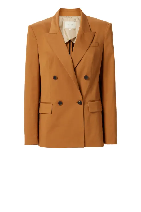 Oranžová dvouřadá bavlněná sako k obleku