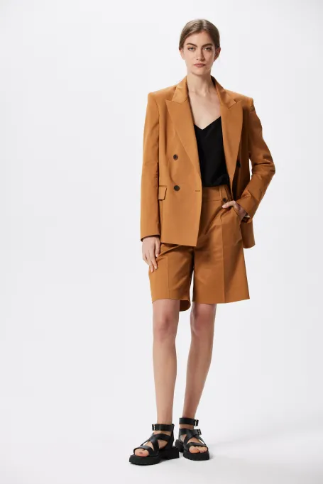 Oranžové bavlněné šortky do saka