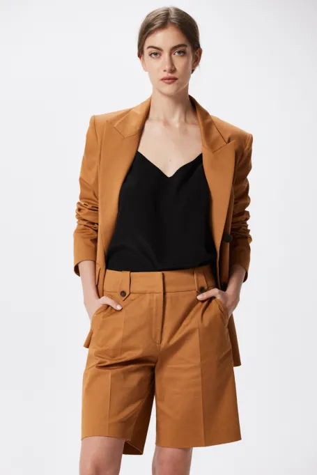 Oranžové bavlněné šortky do saka