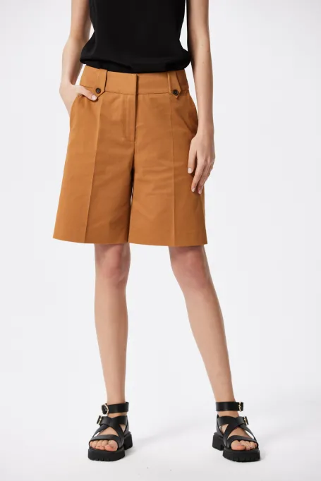 Oranžové bavlněné šortky do saka