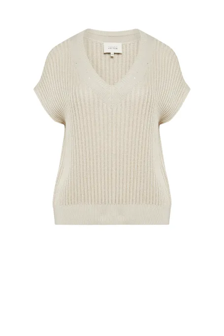 Volná blůza z hedvábí s výstřihem do V