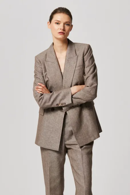 Sako z mixu chladné vlny a lnu do obleku