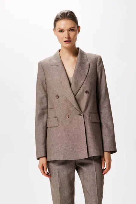 Sako z mixu chladné vlny a lnu do obleku