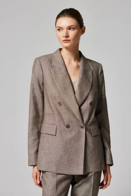 Sako z mixu chladné vlny a lnu do obleku