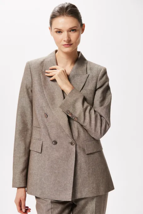 Sako z mixu chladné vlny a lnu do obleku
