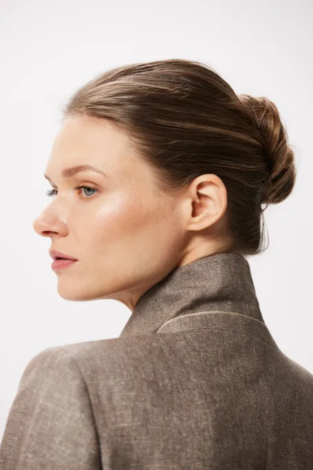 Sako z mixu chladné vlny a lnu do obleku