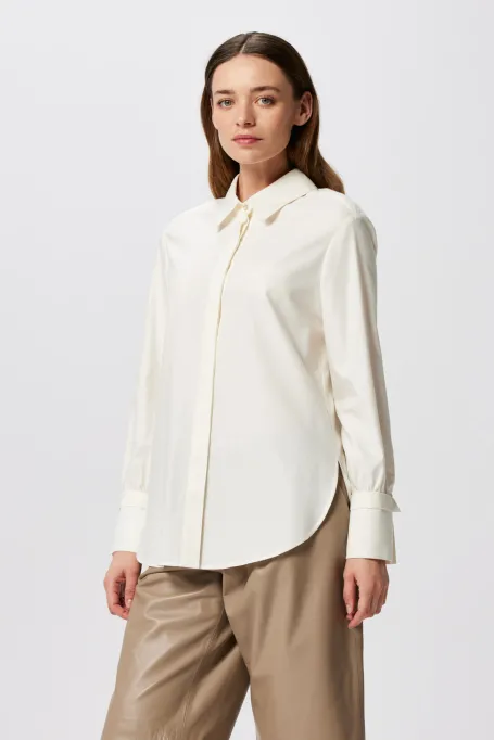 Hedvábná košile s vlnou a hedvábím